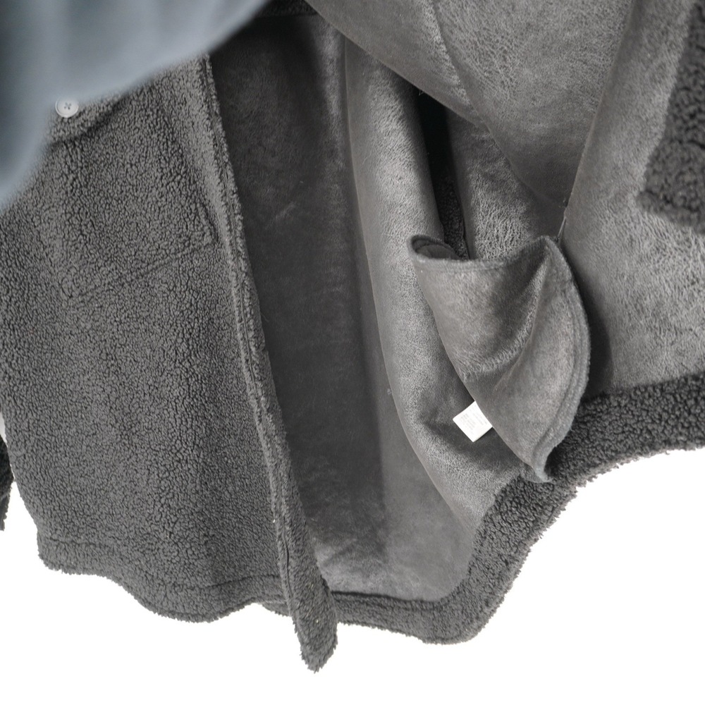 Good American Sherpa Shacket Jacket Midnight Black size 5/6 Faux Leather - Picture 9 of 13